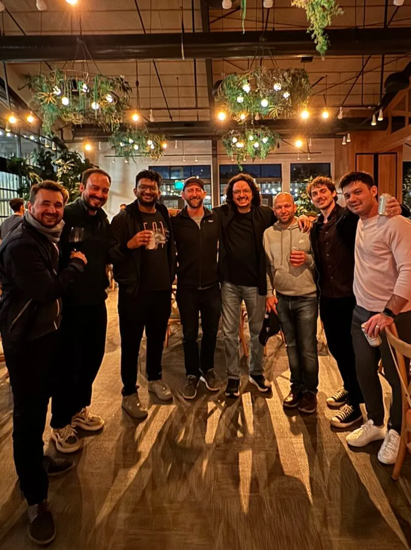 The team out together in the evening