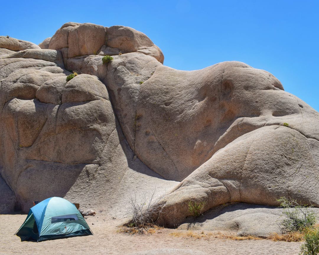 An artist's rendering of what camping at Jumbo Rocks may have looked like