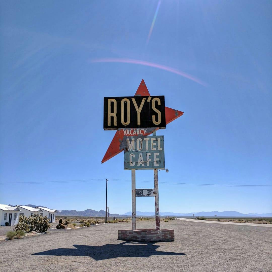 Historic Roy's Motel along Route 66 in Amboy, CA.